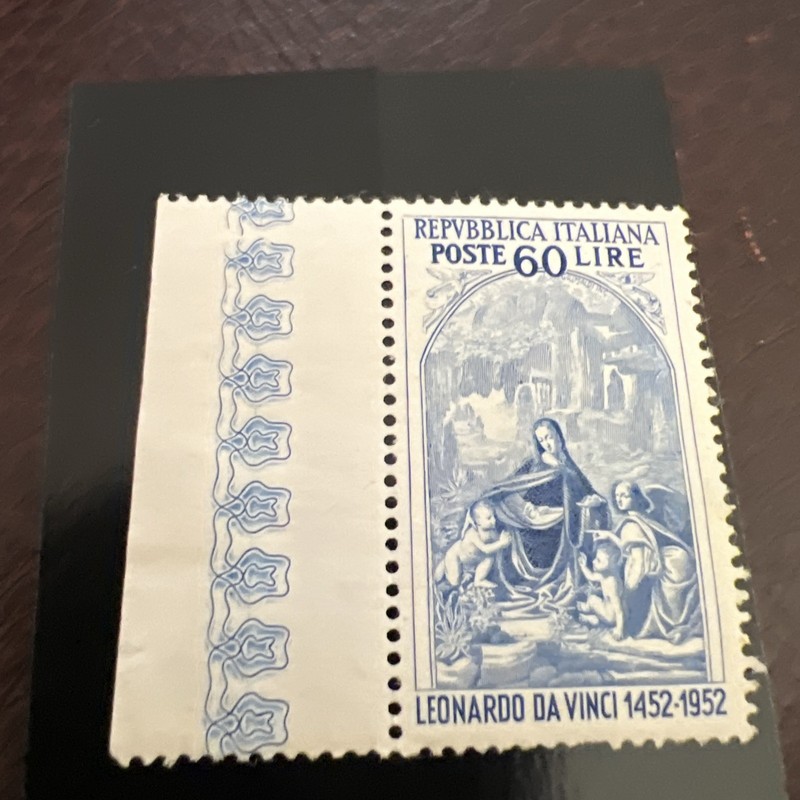Italy 1952 Leonardo Da Vinci 60L Stamp,  #625 MH,  Fine Art Philately, W/Sal. OG