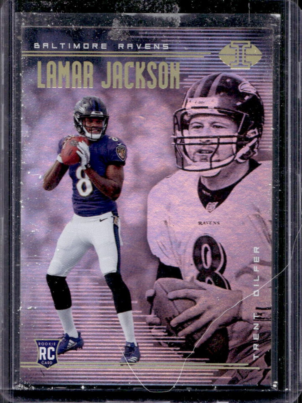 2018 Panini Illusions Lamar Jackson Trent Dilfer RC Rookie #25 Ravens