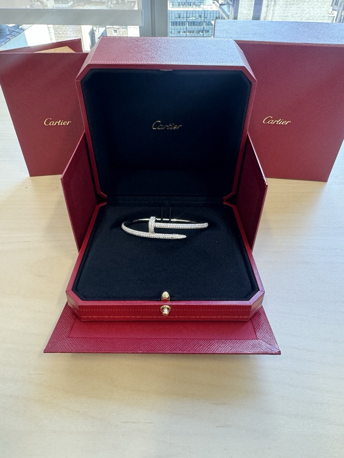 Cartier Juste Un Clou White Gold Pave Size 16 Bangle