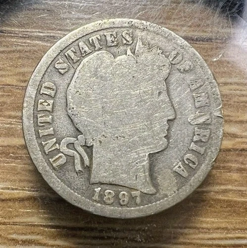 1897-P Barber Dime - Actual Coin Shown - Free Shipping & Tracking INV#614