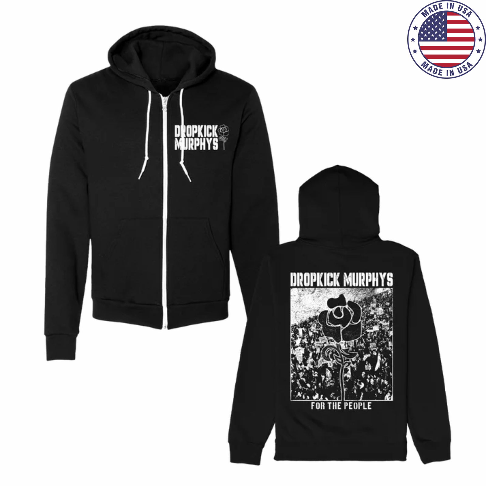 Dropkick Murphys For The People Zip Up Hoodie Unisex Reprint All Sizes