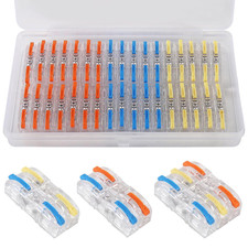 34Pcs Quick Connect Electrical Splicing Wire Connectors Kit Transparent Lever