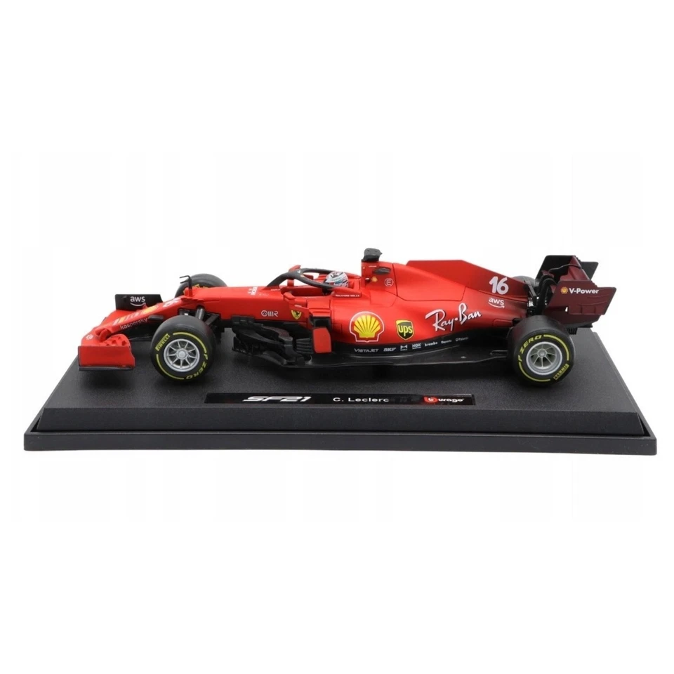 Burago Ferrari Racing SF21 Modellino in scala 1:18 Charles Leclerc Formula 1 - Immagine 3 di 4