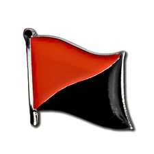 Anarchy Flag Badge Black Red Anarchist Metal Pin Lapel Never Surrender Rebellion