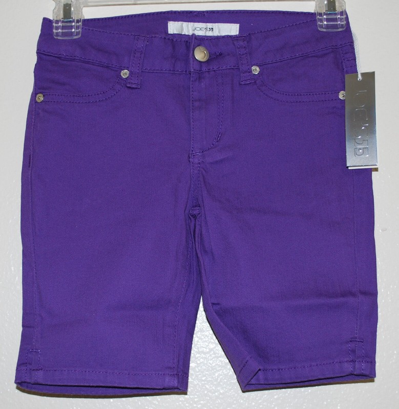 JOE'S JEANS Girls Solid PURPLE Bermuda Stretch Everyday Cotton Shorts sz 8