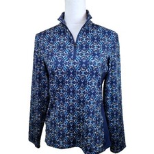 Kerrits Girls Equestrian 1/4 Zip Horse Pullover Top Youth XL Teal Blue Shirt