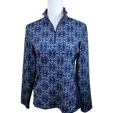 Kerrits Girls Equestrian 1/4 Zip Horse Pullover Top Youth XL Teal Blue Shirt