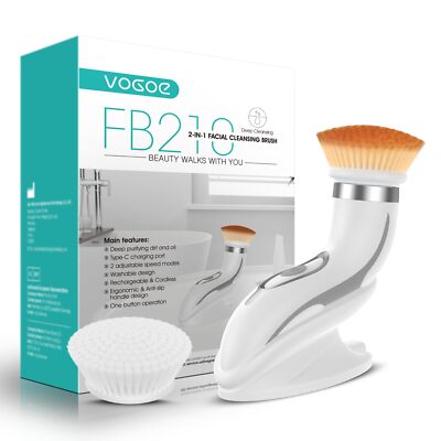 Facial Cleansing Brush-Spin Face Scrubber Exfoliator Rechargeable, 2-Speed Ro...