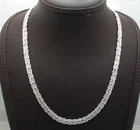 20" Flat Byzantine Link Chain Necklace Senora Lock Real Sterling Silver 925