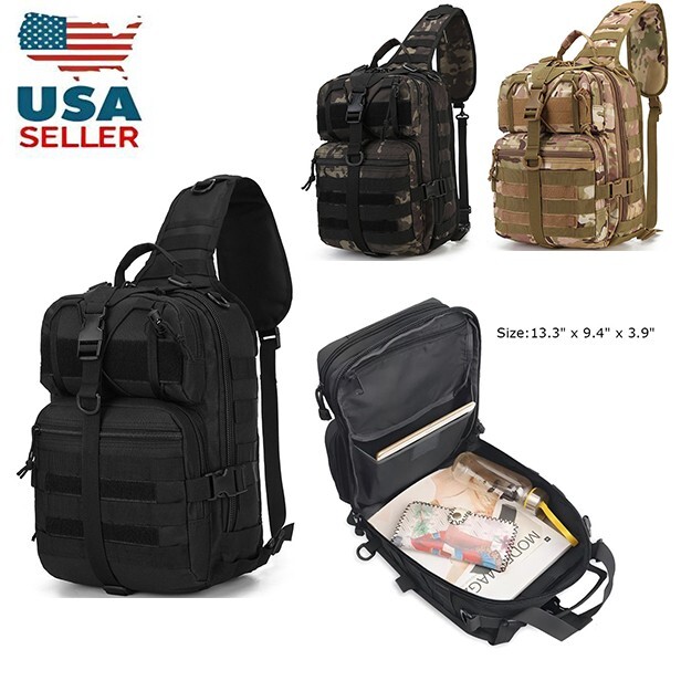 Tactical Sling Bag Backpack Military Shoulder Sling Pack Molle EDC Crossbody Bag