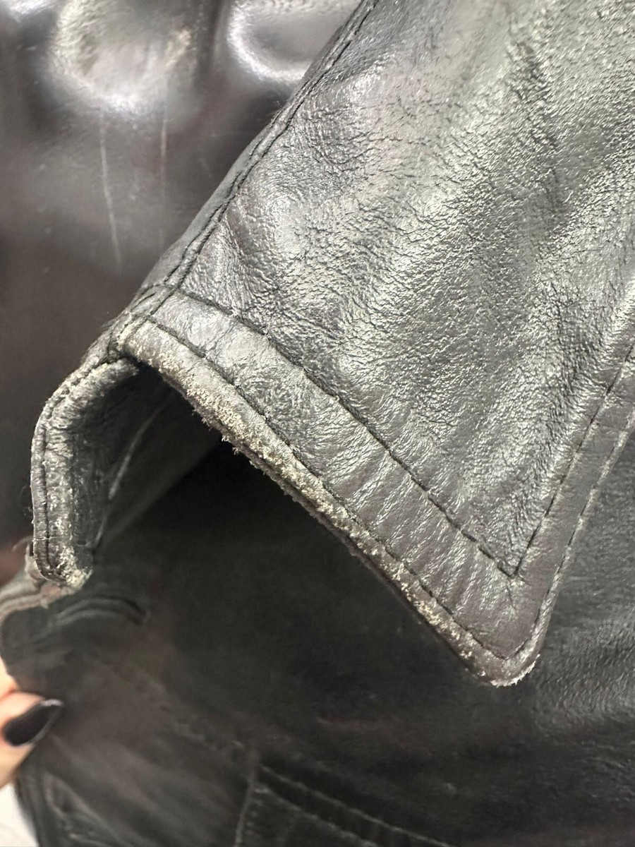 Bayside Men's Leather Jacket Size 48 Black LLV798 | eBay