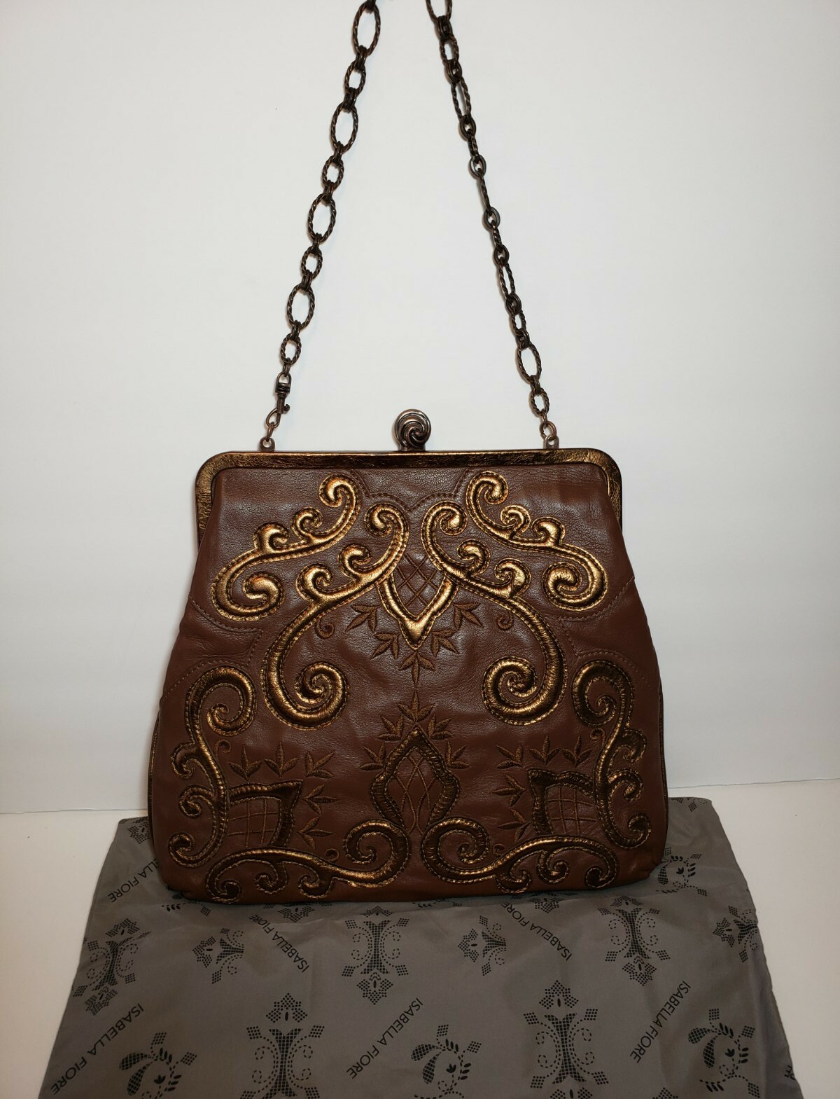 LIMITED EDITION ISABELLA FIORE ROYAL CELINE SHOULDER HANDBAG PURSE 12Wx11H $575