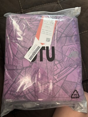 OTU Womens L Waterproof Ski Snowboarding Jacket Fleece Lined Hooded Purple Print