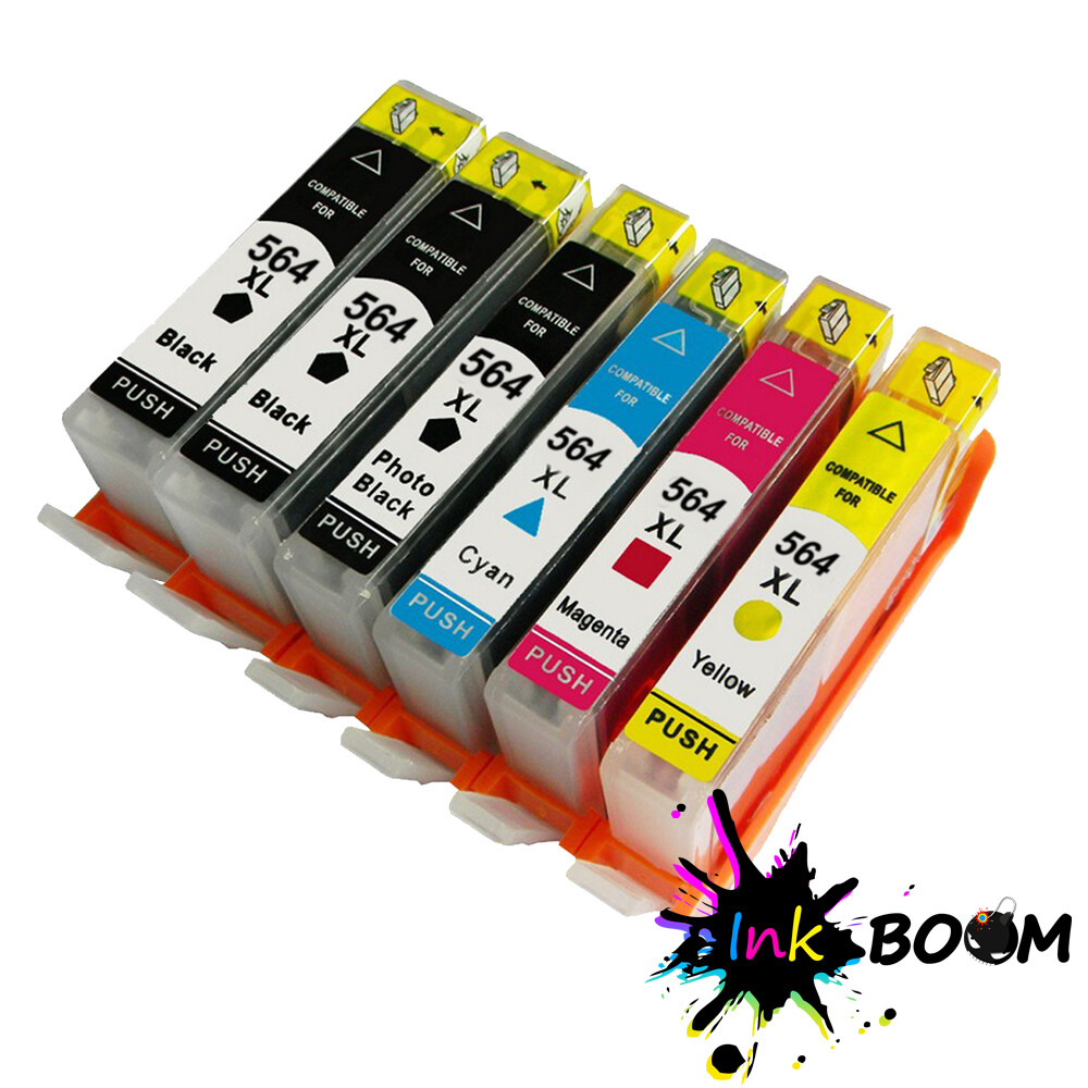 6 Ink Cartridge replace for HP 564XL Photosmart D5445 D5460 D5463 D5468 C5324