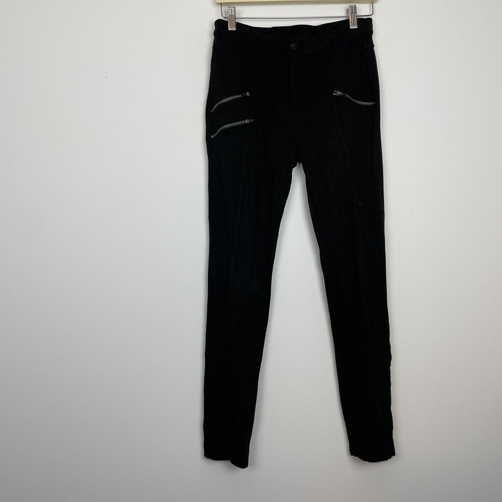 Athleta Ponte Twill Moto Skinny Ponte Pants Leggings  Pockets Exposed Zipper 8