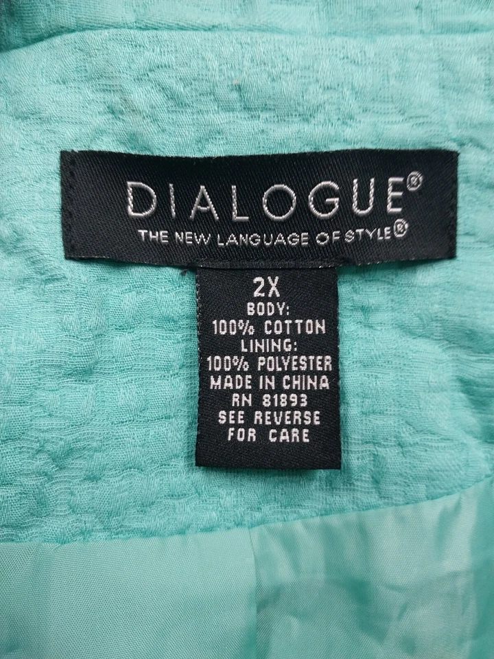 QVC Dialogue Womens Full Zip Collared Blazer Jacket Women 2X Lined Pocket Career - Image 3 of 4