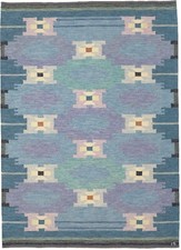 Tappeto morbido scandinavo svedese vintage camera da letto floreale kilim 8x10 soggiorno