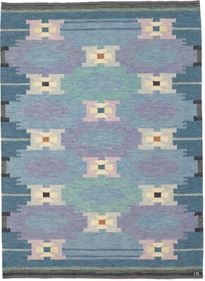 Vintage Swedish Scandinavian Soft Rug Bedroom Floral Kilim Rug 8x10 Living Room