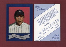 #17 MARK KOENIG, 1927 New York Yankees card ~ 1984 R.G.I./Ron Lewis artwork