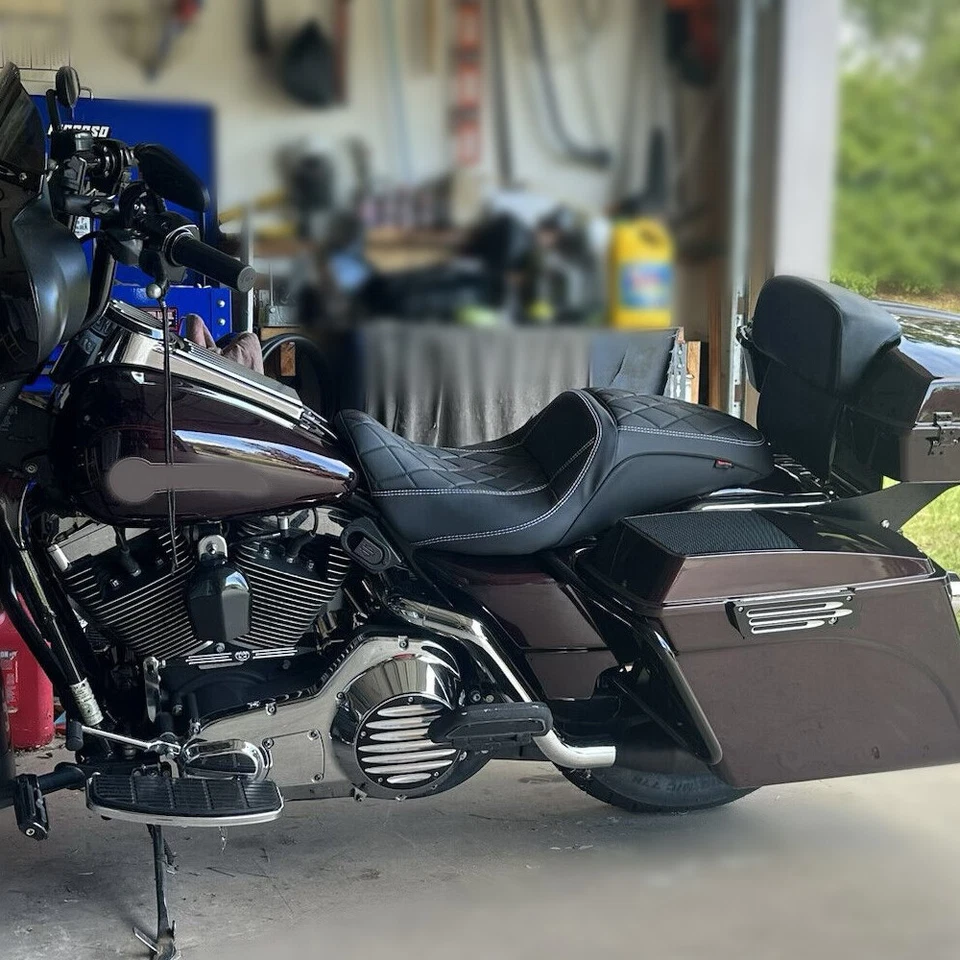 1-Piece Front Rear Seat For Harley Road Glide FLTR / Electra Glide FLHT 1997-07  Foto 4 de 4