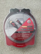 Pearstone Mini To Standard Hdmi 6 Foot Cable Hdmi-ac206 25k Gold Plated