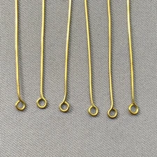 Eyepin Eye Headpin 2.5 Inch 24 Gauge Solid Brass Q100 Per Pkg