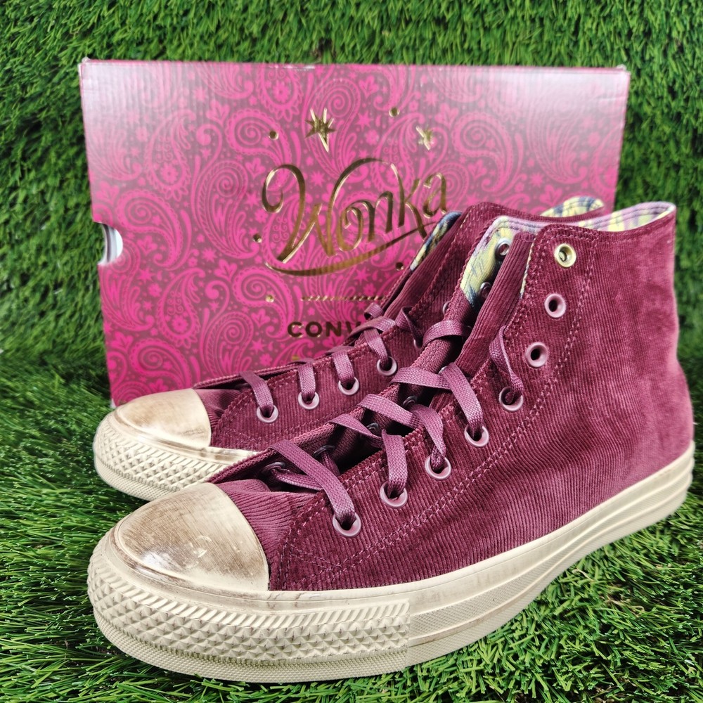 Converse Willy Wonka Chuck Taylor All Star Mens 10.5 Bordeaux Red Corduroy