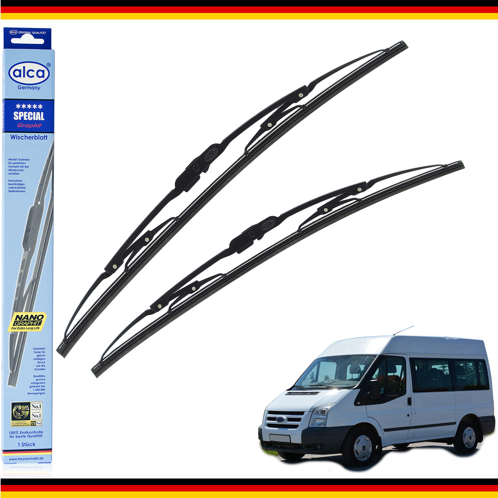 Fits Ford Transit wiper blades 2006-2013 alca Germany SPECIAL AS26"22" Front