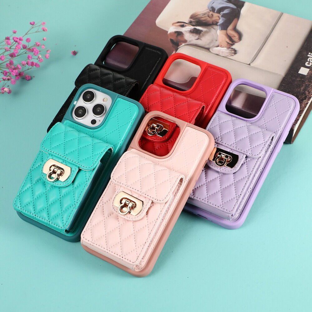 Slim Leather Accordion Card Wallet Case for iPhone 11 12 13 14 Pro Max XR X 7 8