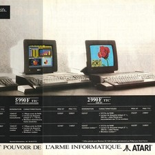 Vintage 1987 ATARI French Original 2-Page Computer Print Ad 42x28cm 520ST TLT49