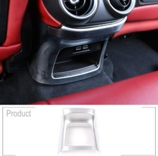 Matt Silver Rear Exhaust Vent Decorative Frame For Alfa Romeo Stelvio 2017-2018