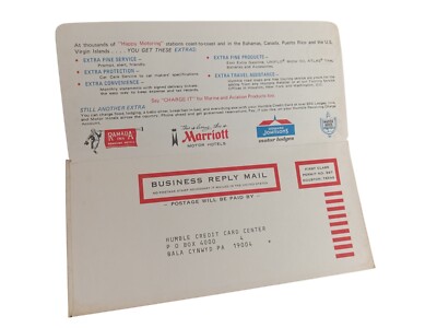 Vintage ESSO HUMBLE Credit Card Application With Pre-Paid Envelope Ephemera