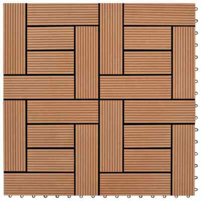Brown 11 pcs 11.8''x11.8'' Decking Tiles WPC 11 ft² vidaXL