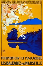 6185.Chemins de Fer Formentor Ile Majorque Travel Poster.Wall Art Decorative.