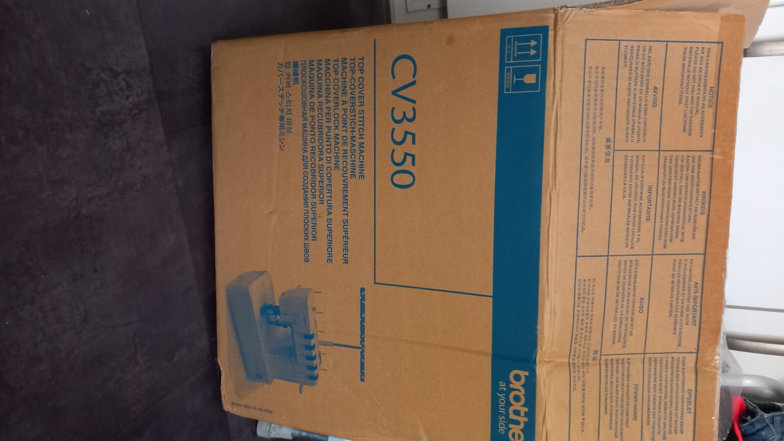 Brother CV3550 DoubleSided Cover Stitch Sewing Machine White for