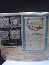 The Creative Circle 2343 Folk Heart Collection 4 ct Ornaments New sealed