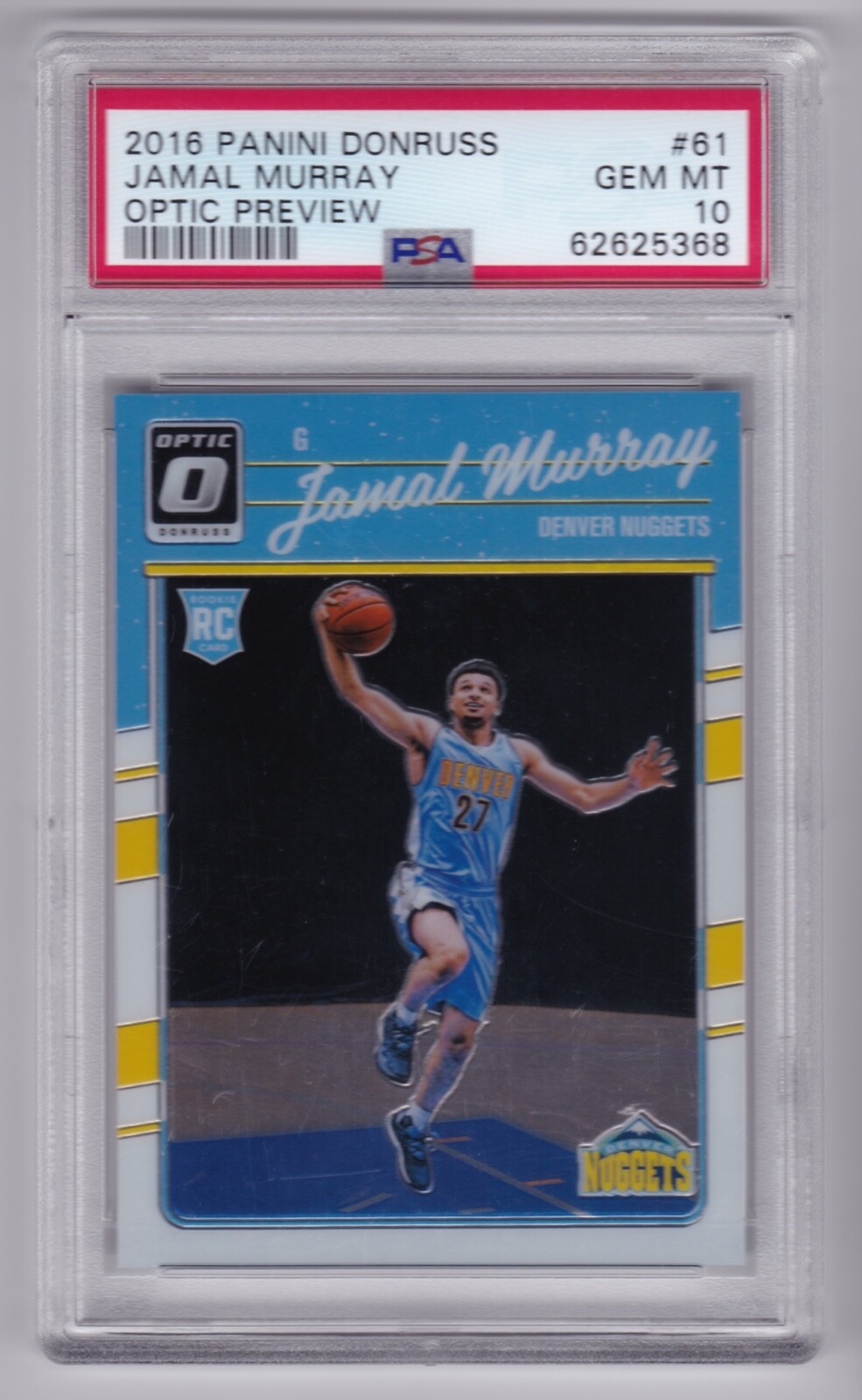 2016-17 Donruss Jamal Murray Optic Preview Rookie PSA 10 GEM MT Pop 6 Nuggets