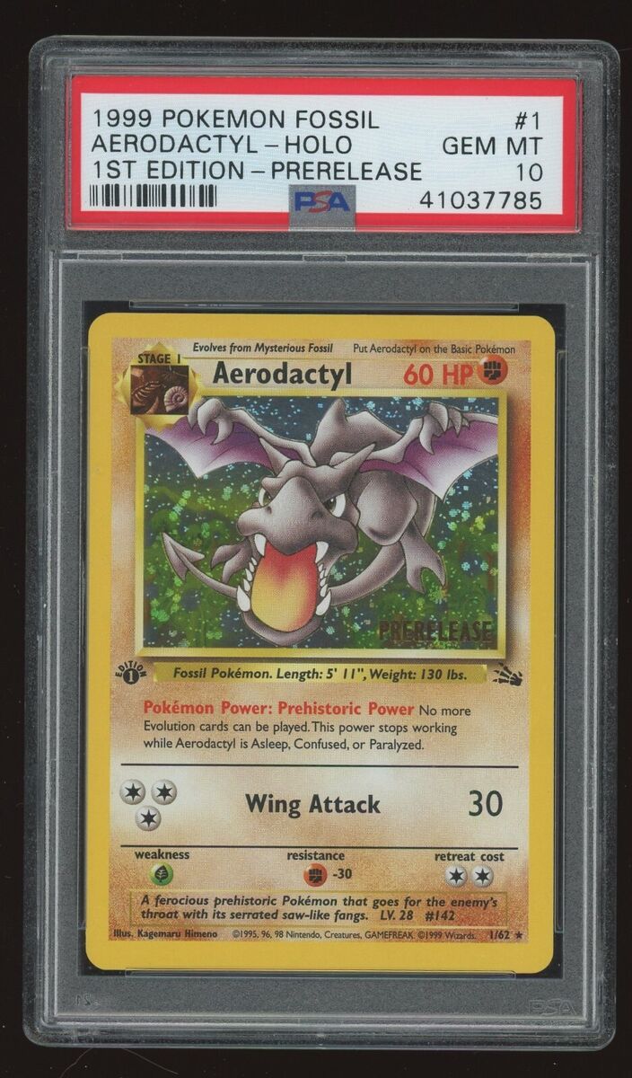 Aerodactyl 1999 Pokemon TCG Fossil 1st Edition Prerelease #1