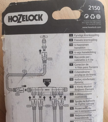 Hozelock 2150 4 Way Tap Connector Garden Water Hose Pipe Watering System - Picture 5 of 8