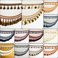 1M POM POM Bobble Trim Fringe Crystal Curtain Sewing Tassel Trimming Ribbon