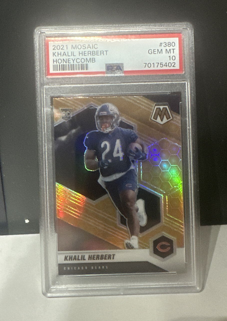 2021 Panini Mosaic Khalil Herbert Honeycomb PSA 10 Rookie RC Bears #380