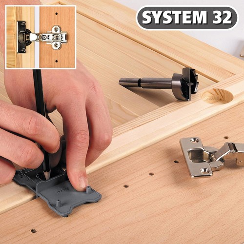 Wolfcraft Forstner Set punte trapano per fori cerniera marcatura e foratura, 2 pz - Foto 4 di 9