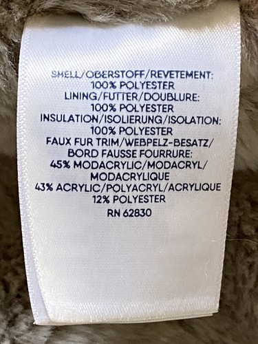 Lands End Winter Fleece Lined Down Alternative Primaloft Long Coat XL 14-16 - Picture 17 of 19