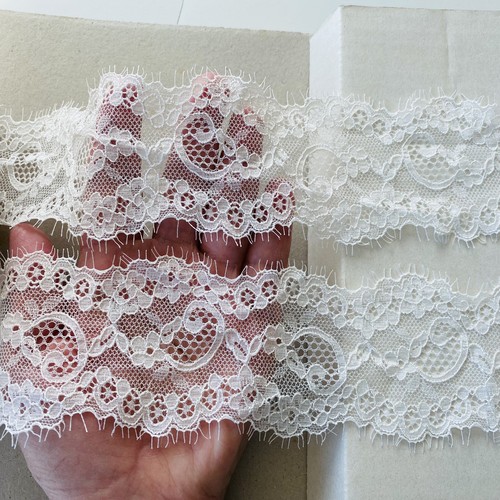 2 Yards Stretch White Eyelash French Lace Trim/Sewing/Crafts/Bridal/2.25" Wide - Picture 14 of 17