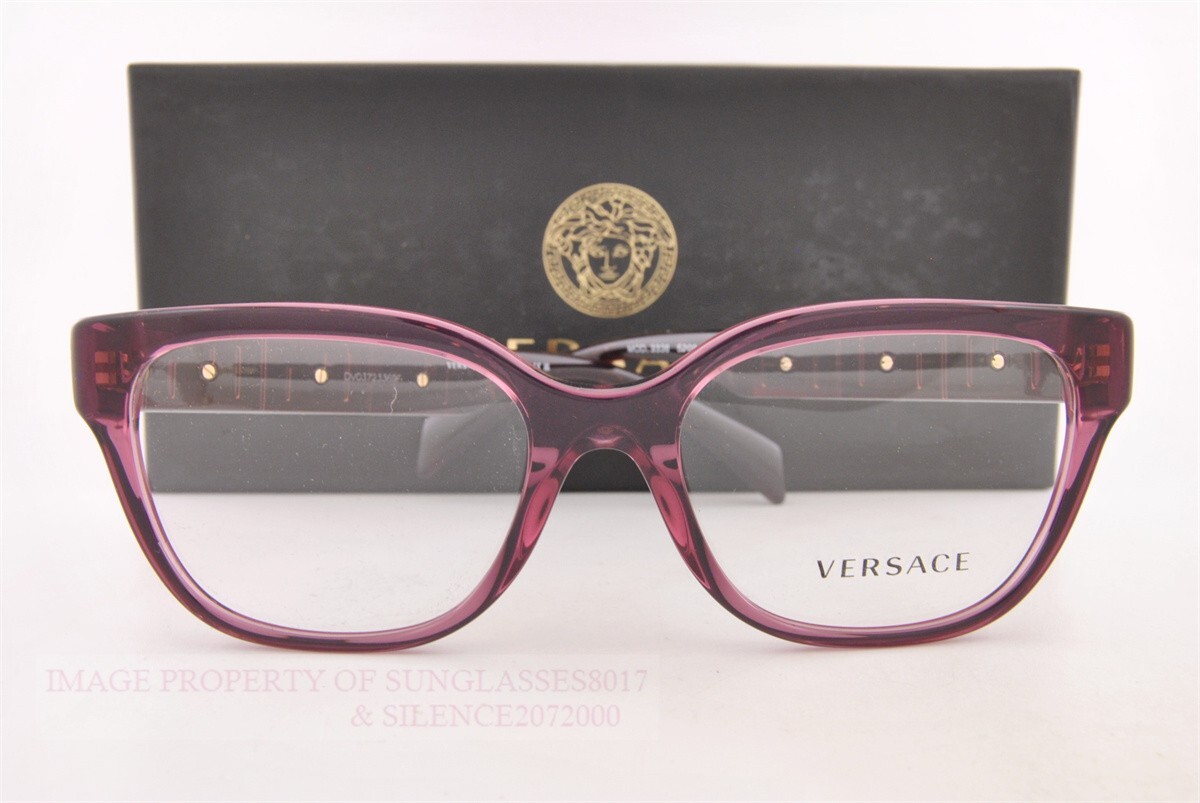 ベルサーチ鏡 Brand New VERSACE Eyeglass Frames 3338 5209 Violet Transparet