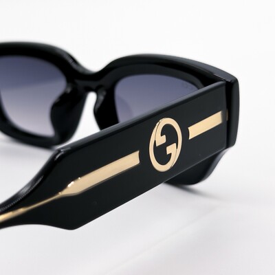 NEW GUCCI GG1558SK 001 SQUARE BLACK GREY WOMEN SUNGLASSES  display picture 1