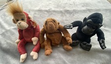 Beanie Get 3 Beanie Babies Gorilla  Orangutans  Monkey   Lot Of 3