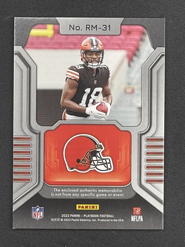 2022 Playbook DAVID BELL Rookie Materials RC Patch #RM-31 - Cleveland Browns - Picture 2 of 2