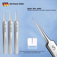 German Ultra-fine No.5 Cell Pimples Blackhead Clip Tweezers Needle Tools USA