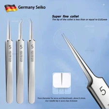 German Ultra-fine No.5 Cell Pimples Blackhead Clip Tweezers Needle Tools USA